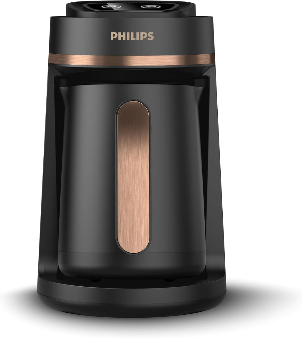 Philips Turkish Coffee Maker, 735W, Up To 4 Cups Capacity — Black and Copper