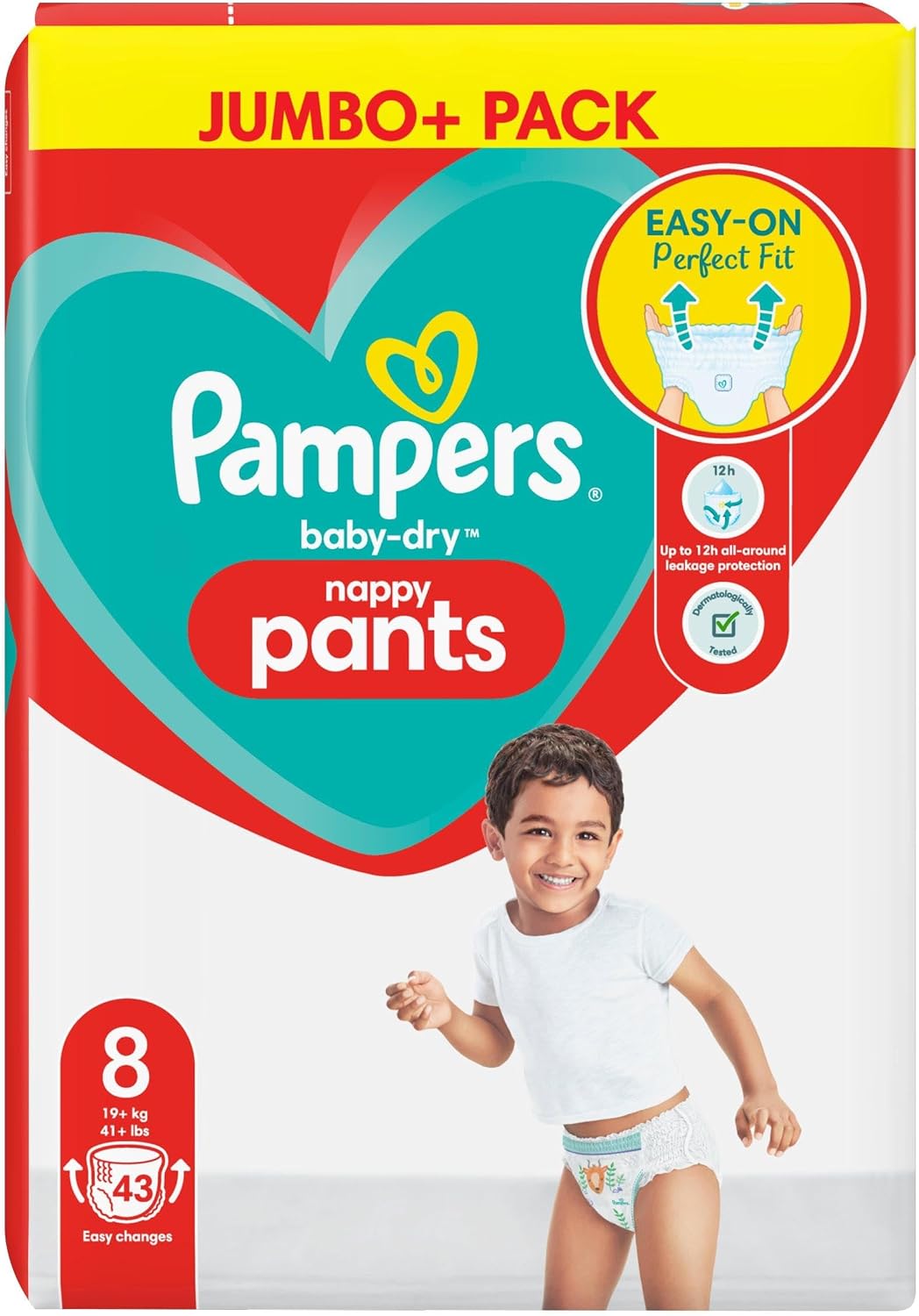 Pampers Baby-Dry Diaper Pants, Size 8, 43 Diapers, from 19 kg, Jumbo+ Pack