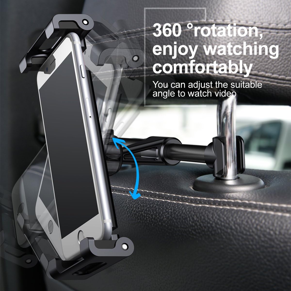 Baseus Car Headrest Mount Universal Car Seat Tablet Holder — Black