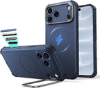ESR - iPhone 17 Pro Max Case with Stand, 25.5 FT Military Grade Drop Protection with Camera Control, Shock Absorbing Rugged Cover, Compatible with Accessories