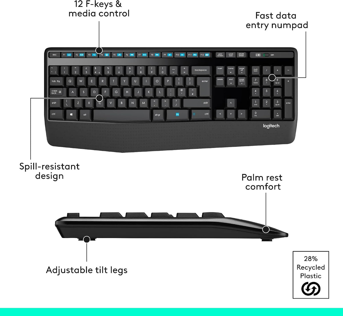 Logitech MK345 Keyboard and Mouse Combo — Black