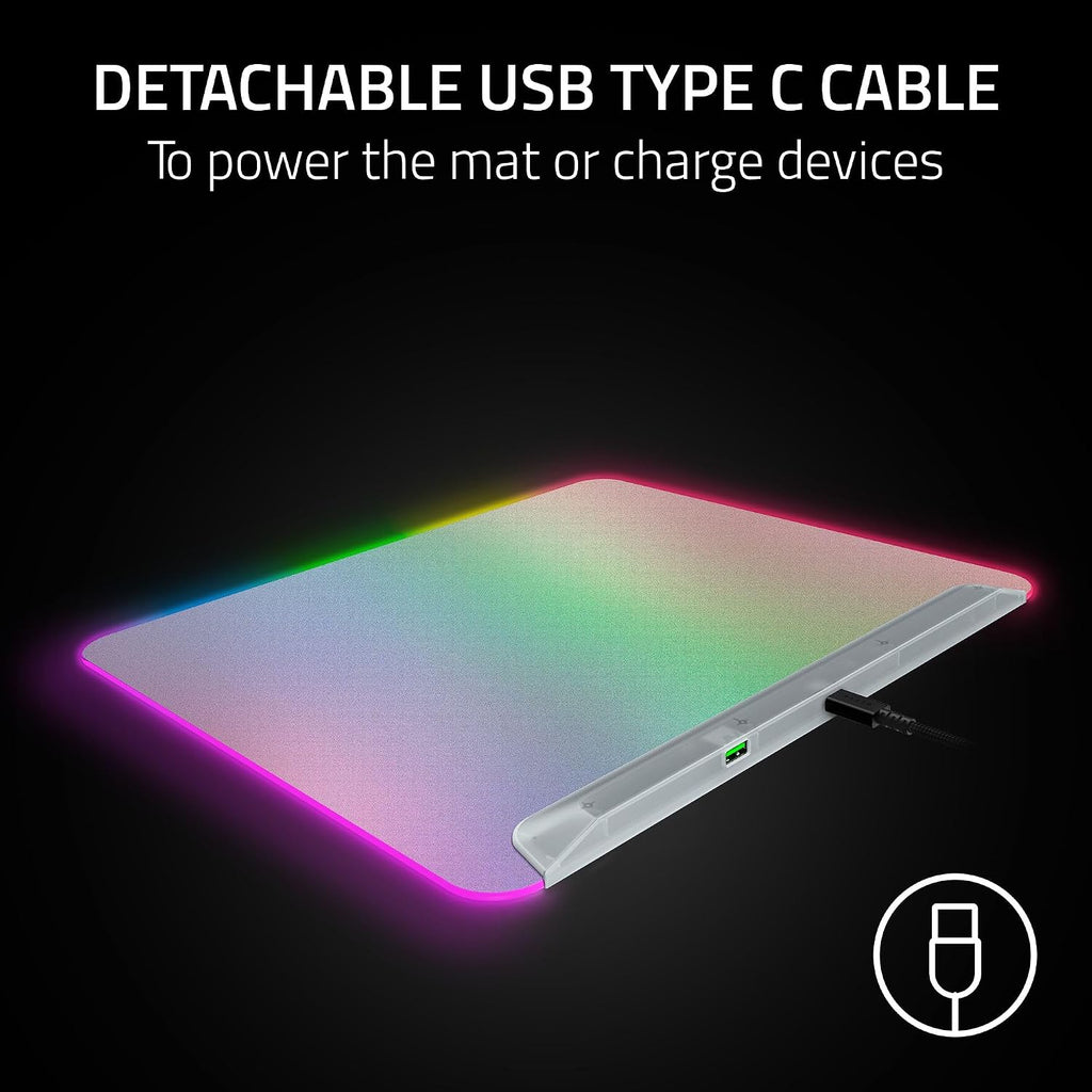 Razer Firefly V2 Pro Fully Illuminated RGB Gaming Mouse Mat — Phantom White Edition — product image 5