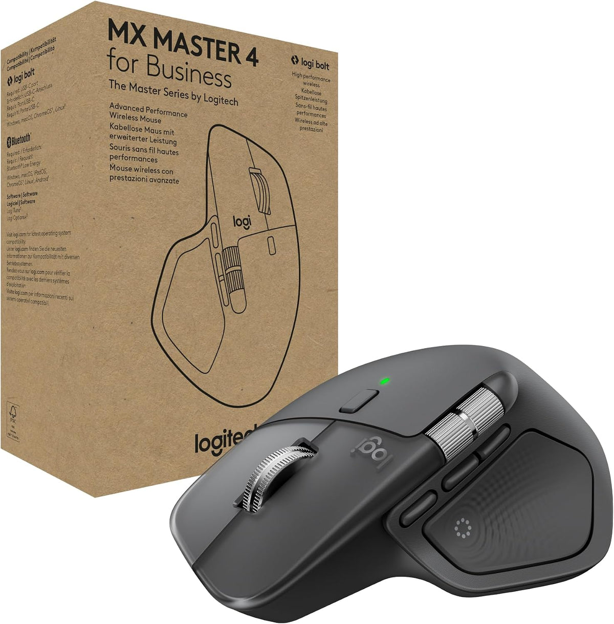 Logitech MX Master 4 Wireless Mouse for Business — Graphite