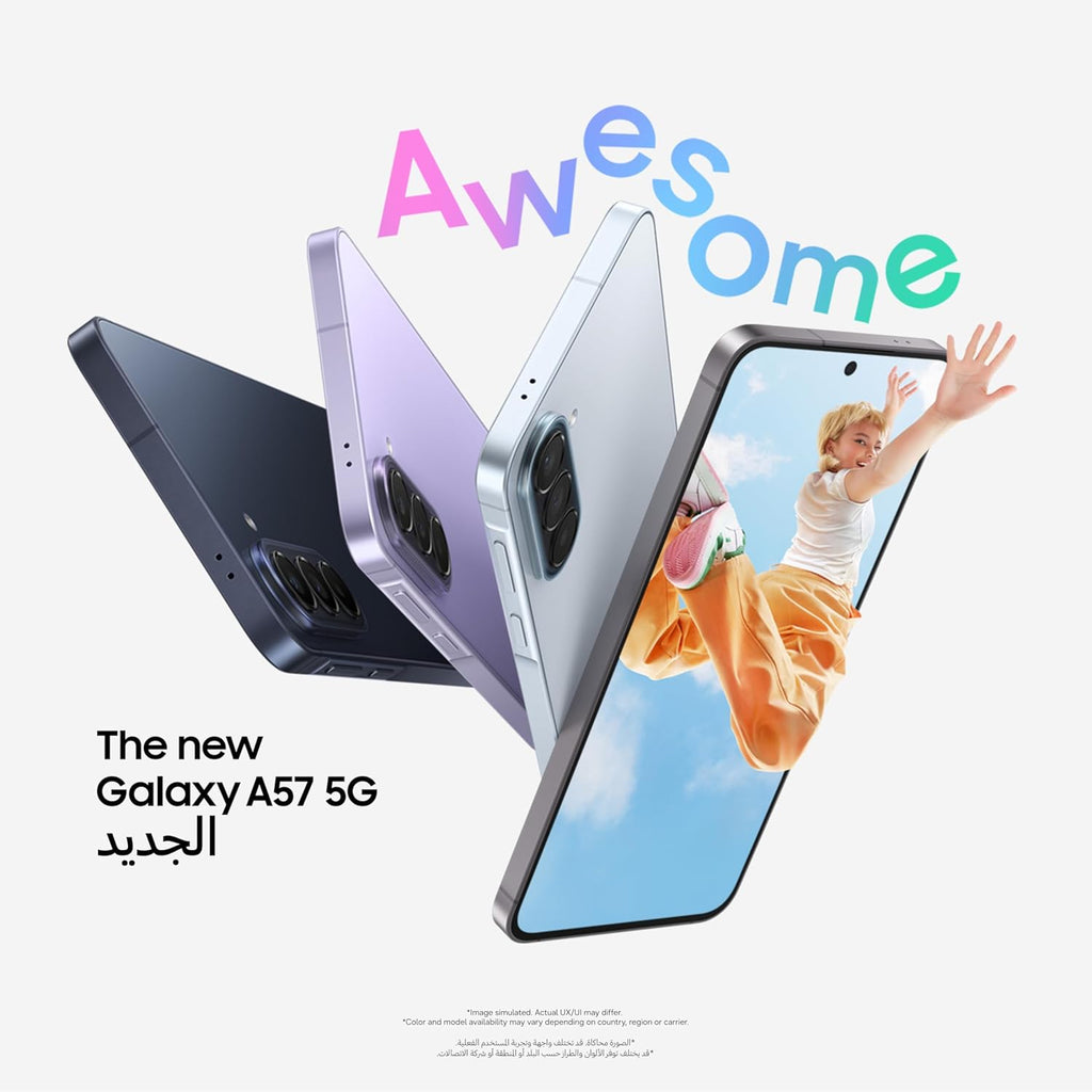 Samsung Galaxy A57 5G Android Smartphone, 256GB Storage, 8GB RAM, Awesome Gray, 6x OS Upgrades, Large Display, 50MP Camera, Long Battery Life (UAE Version)