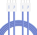Belkin 2-Pack Braided USB-C to USB-C Cable 1.5m/5ft, 60W - Soft, Flexible Fast-Charging Cable, Type C Charger Cord for iPhone 17 & 16 Series, Galaxy S25, Pixel 9, iPad Pro, & More - Blue