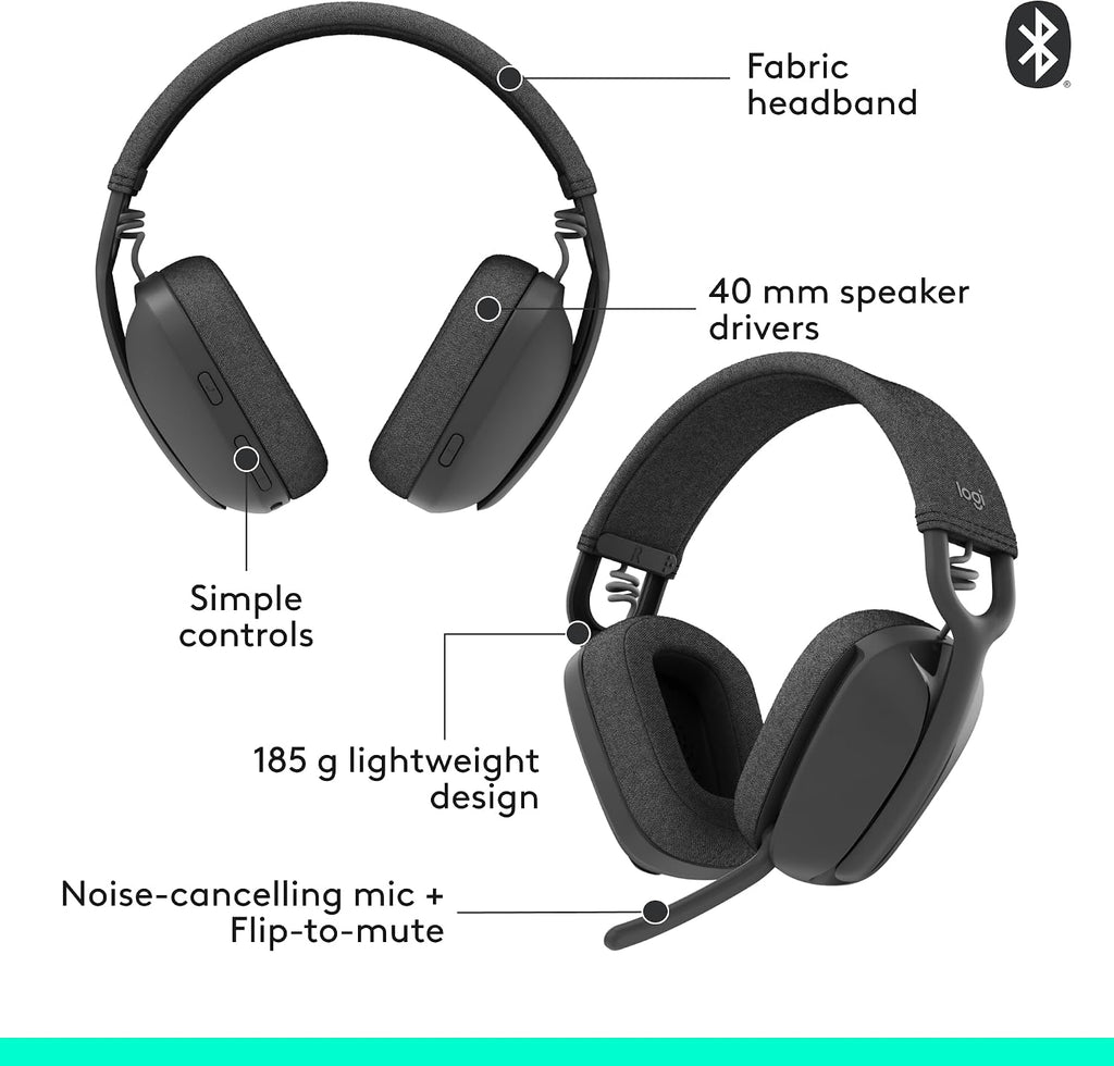 Logitech Zone Vibe 100 Headset — Graphite