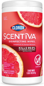 Clorox Scentiva Disinfecting Wipes Grapefruit & Orange Blossom, 75 Wet Wipes — front product image