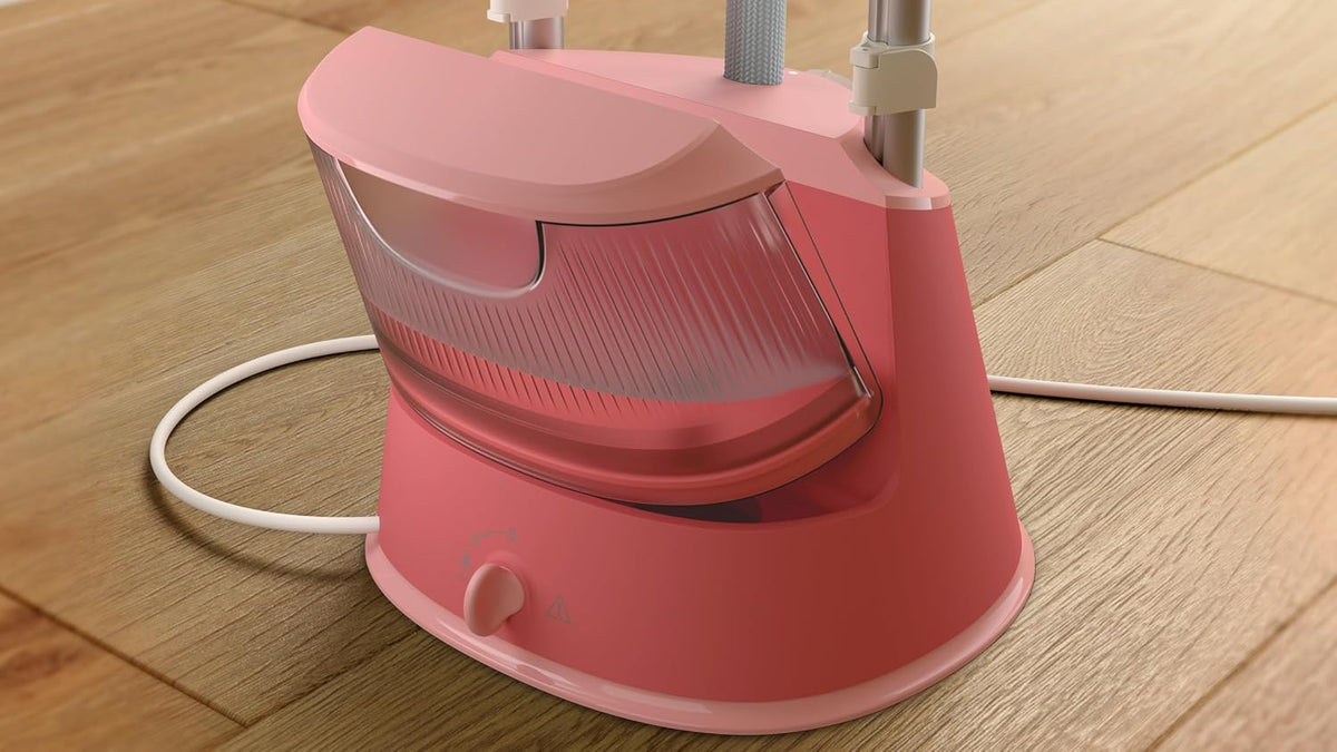 Philips Stand Steamer 1800W, 36g/min Continuous Steam, Ready in 45 Seconds — Soft Red