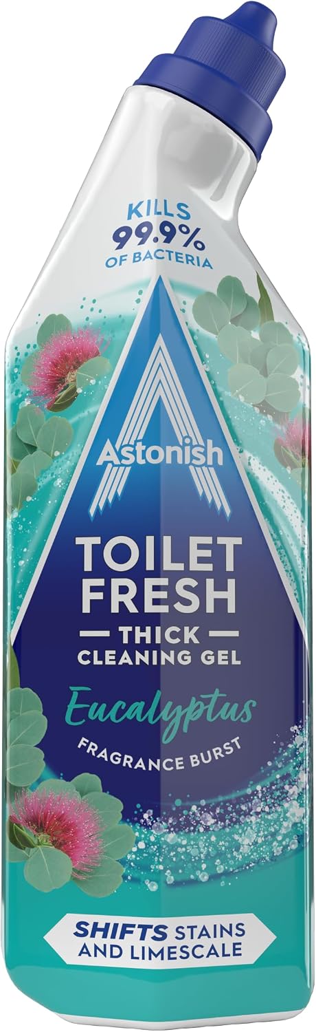 Astonish Toilet Fresh - Eucalyptus - Long Lasting Fragrance - Kills 99.9% Bacteria - 360 Degree - Easy Cleaning - Prevent Limescale Buildup - Fast Working - Cruelty Free - Vegan -750ML — front product image
