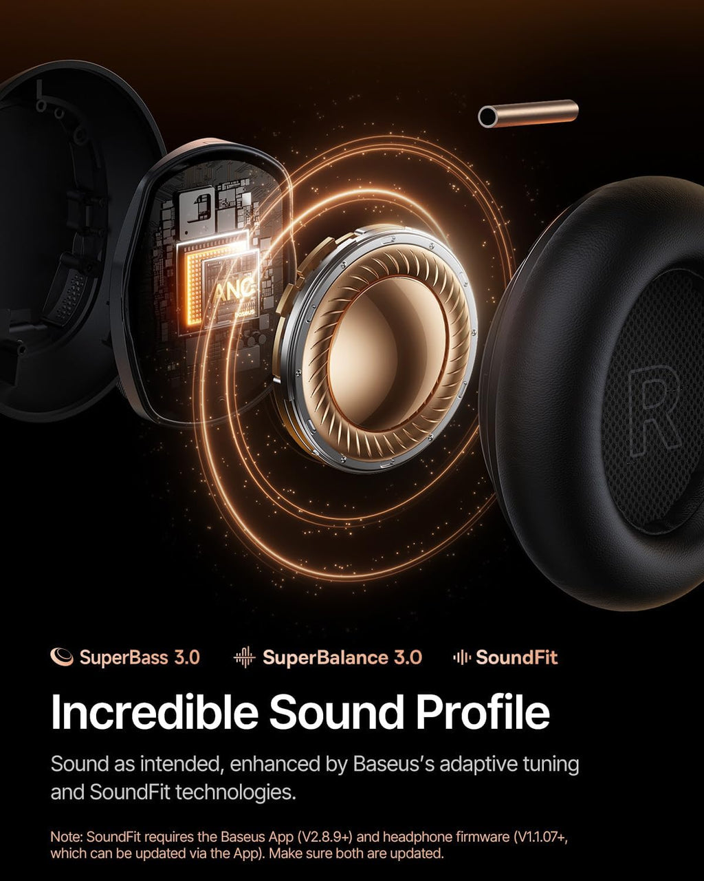 Baseus Inspire XH1 Noise-Cancelling Headphones — Black