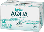 Pampers Aqua Pure Sensitive Baby Wipes, 99% Water, Hypoallergenic, Unscented (896 Count, 16 Flip-Top Packs)
