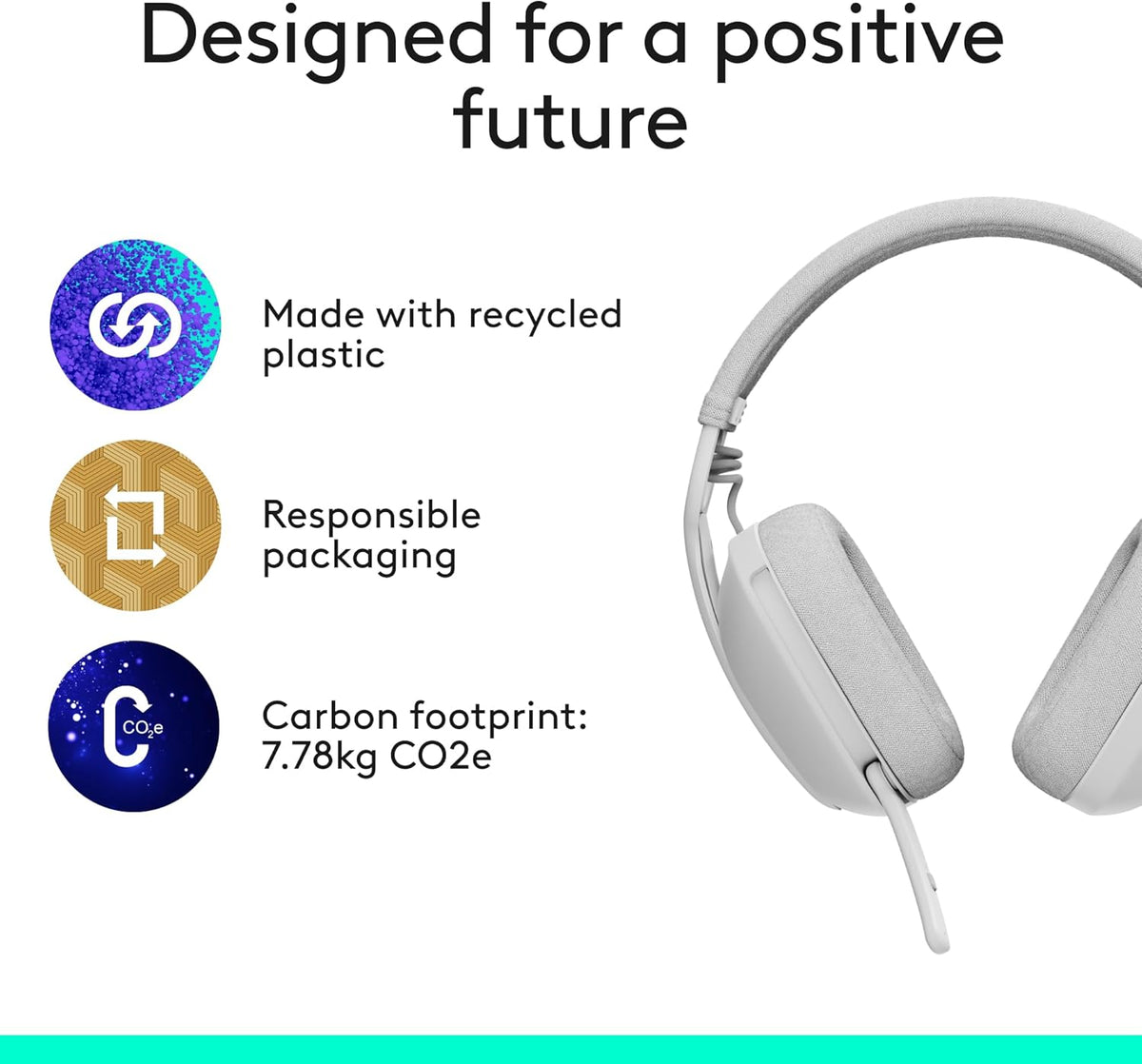 Logitech Zone Vibe 100 Headset — Off White