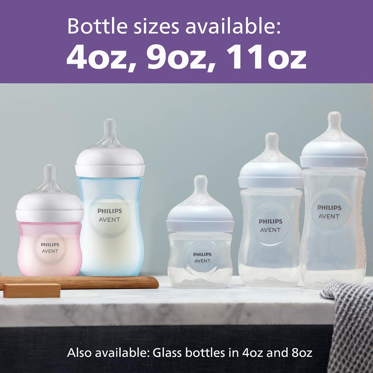 Philips Avent Natural Response Baby Bottles SCY903, 260ml, Pack of 4 — Clear