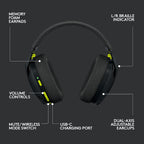 Logitech G435 Wireless Gaming Headset — Black / Neon Yellow
