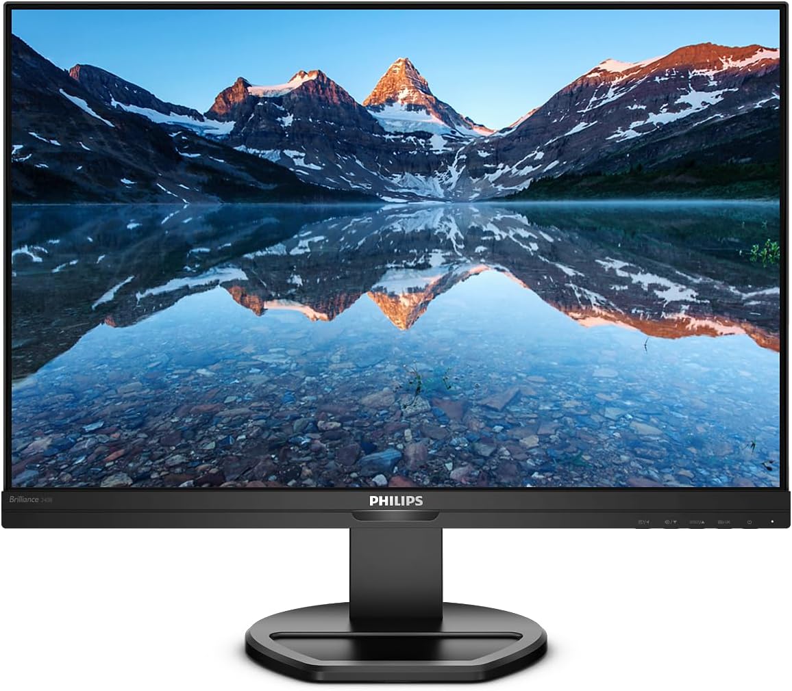Philips 240B9-24 inch WUXGA Monitor, 75Hz, 4ms, IPS, Speakers, Height Adjust, USB Hub (1920 x 1200, 300 cd/m² HDMI/DVI/VGA/DP/USB 3.2) — No Webcam