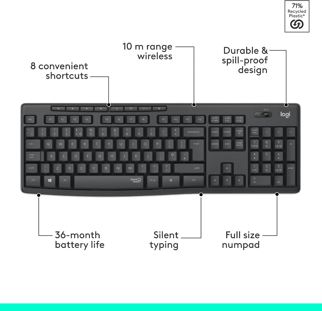 Logitech MK295 Keyboard and Mouse Combo — Graphite