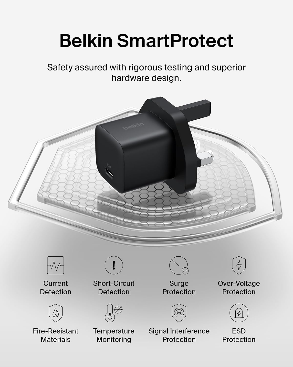 Belkin USB-C Plug 25W - USB-C Phone Charger PD 3.0 Fast Charging with PPS for Apple iPhone 17, iPhone Air, iPhone 16, Samsung Galaxy S25, Pixel 10, Nintendo Switch, & More - Black