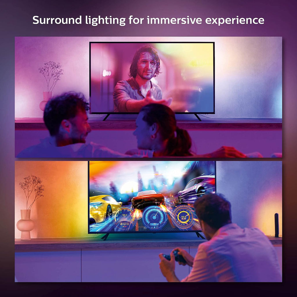 Philips Hue Play Gradient Lightstrip 75"–Smart Multicolor LED,929002422901 — Smart multicolor LED lightstrip for 75-inch+ TVs with dynamic gradient lighting for immersive viewing — Multicolor