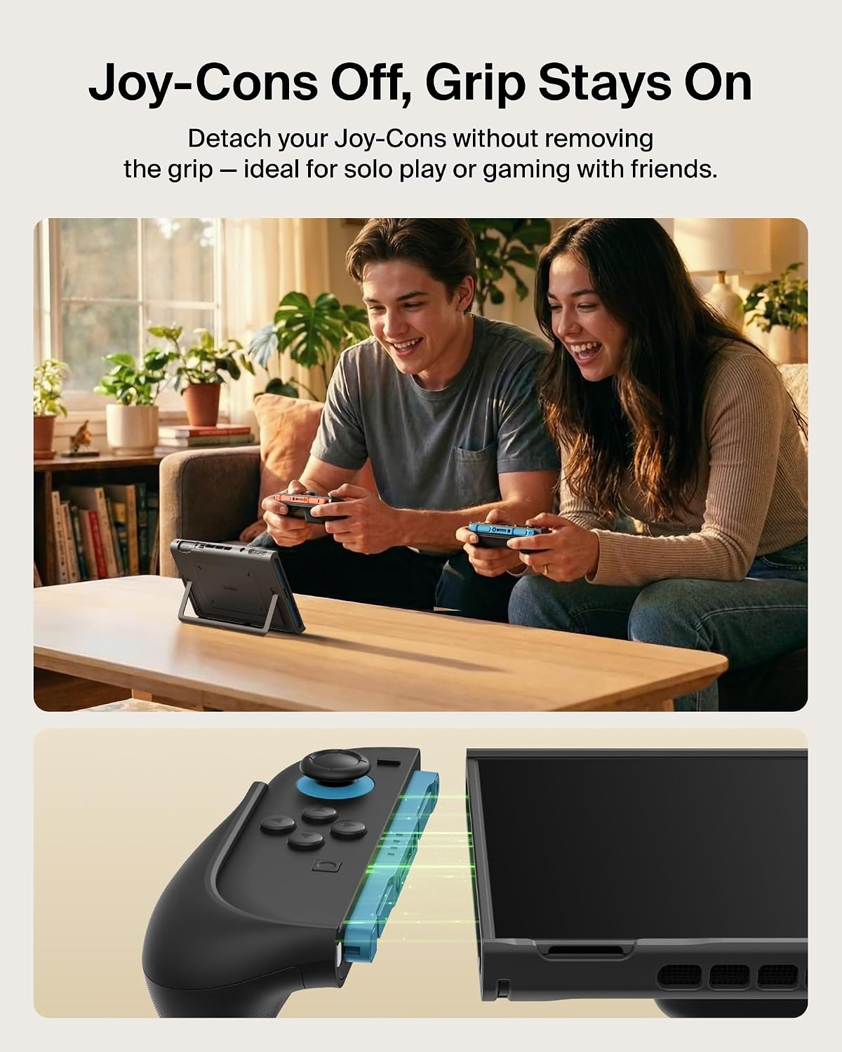 Belkin Nintendo Switch 2 Case Grip, Dockable & Quick-Release Design, Ergonomic Non-Slip, Kickstand Compatible Protective Case, Detachable & Comfortable Joy-Con 2 Handheld Grip, Travel Controller case