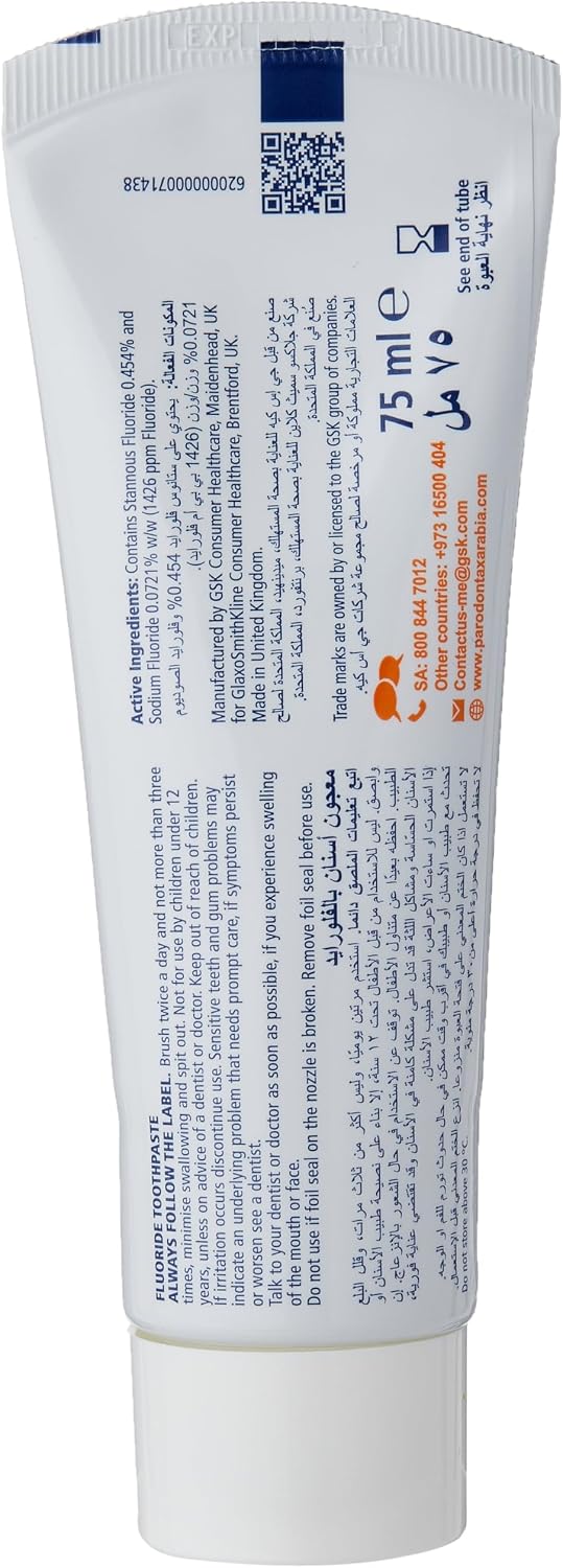 Parodontax Gum, Breath and Sensitivity Toothpaste, Whitening, Deeper Clean Every Day, Formulated for Gum Problems, Tooth Sensitivity, Bad Breath, 75 ml — additional product view 4