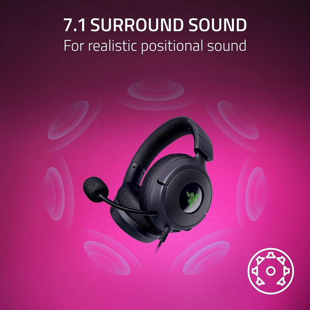 Razer Kraken V4 X Sensa HD Haptics Wired Gaming Headset,TriForce 40mm Drivers — product image 5