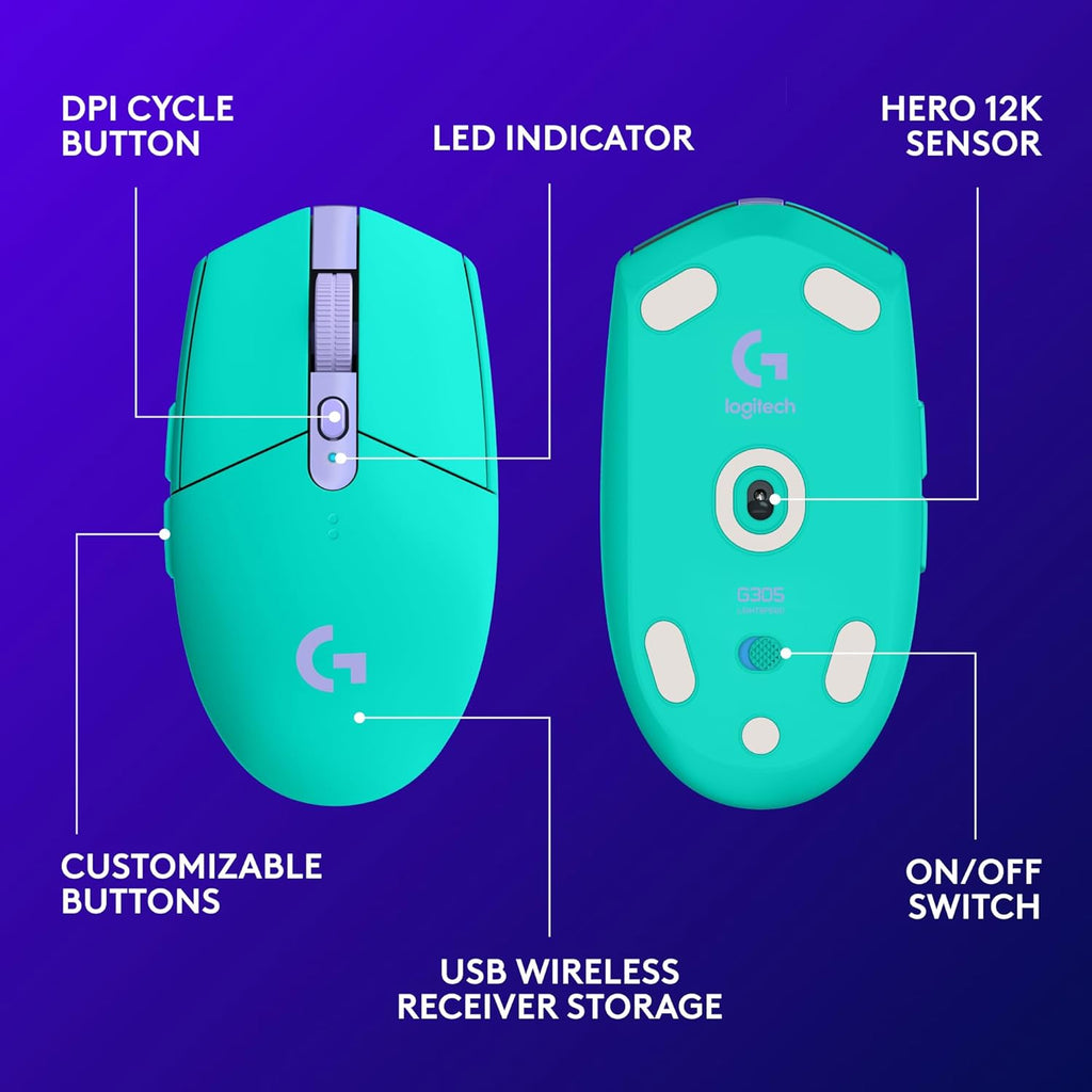Logitech G305 Wireless Gaming Mouse — Mint