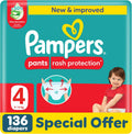 Pampers Rash Protection Culotte Pants Diapers 9-14kg Size 4 Giant 136 Count