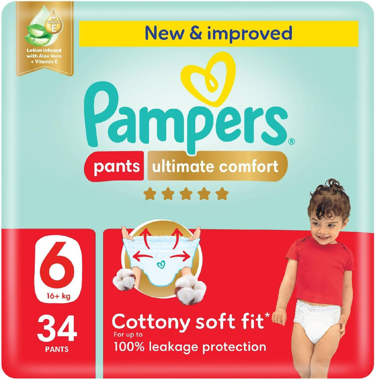 Pampers Ultimate Comfort Diaper Pants Size 6 16+kg Value Pack, 34 pcs
