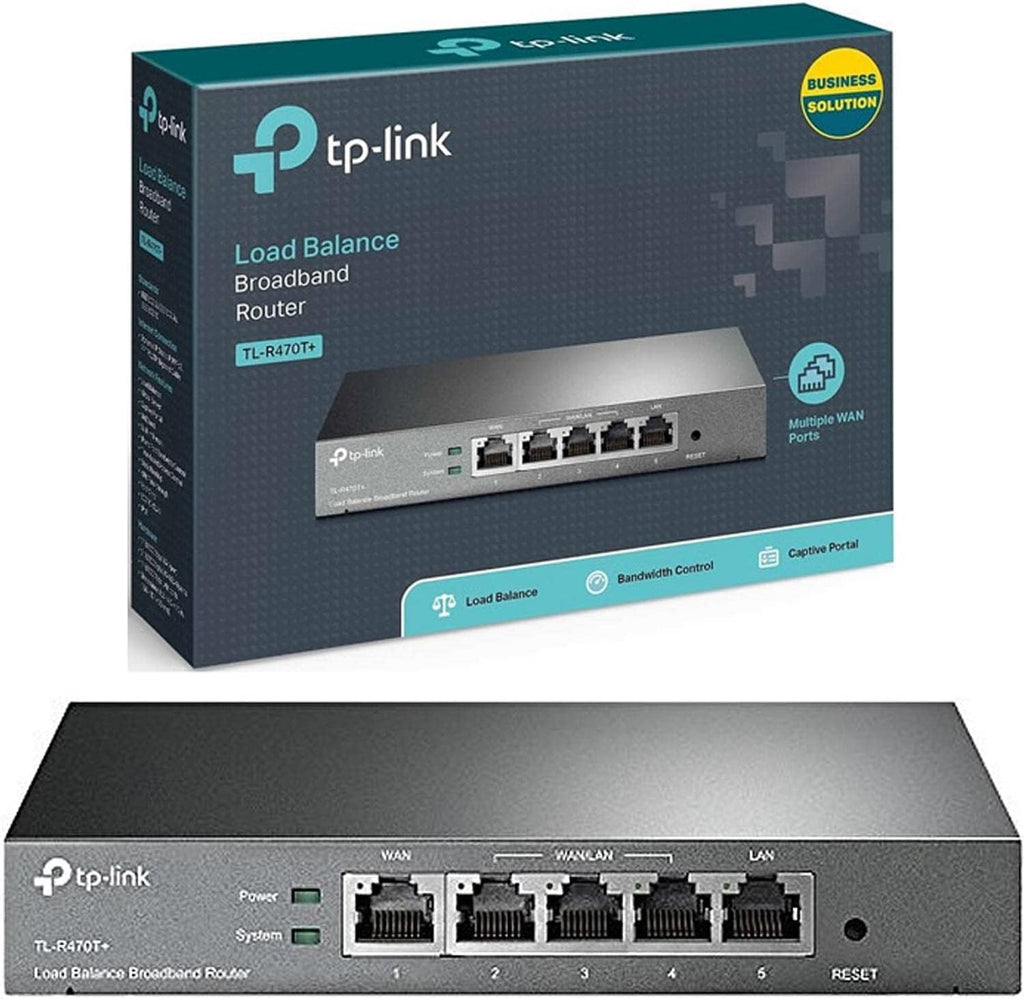 TP-Link Safestream Multi WAN Router | 4 10/100M WAN Ports w/Load Balance Function | Portal Authencation Access Management | Abundant Security Features | Lightning Protection(TL-R470T+)