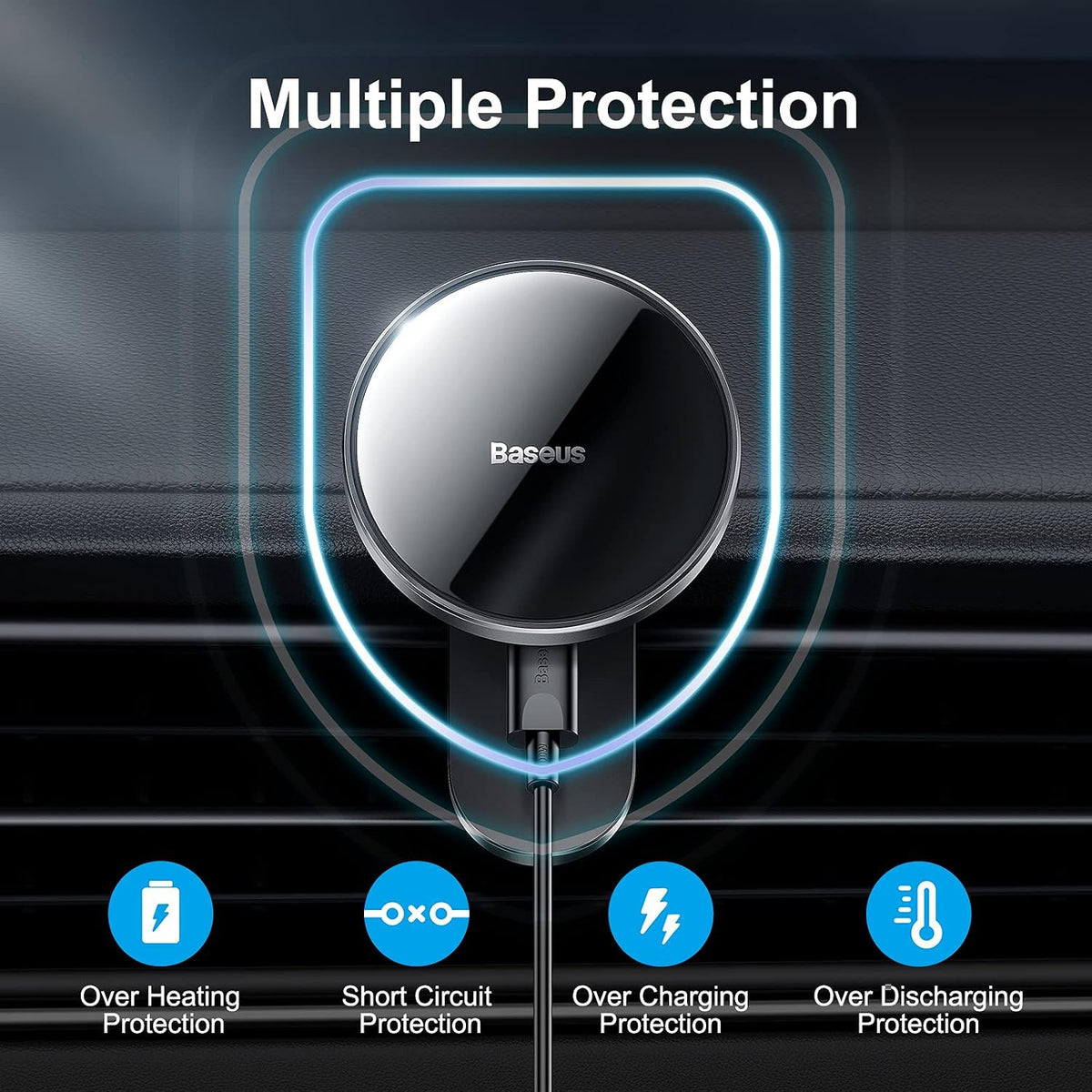 Baseus WXJN-01 Magnetic Car Wireless Charger 15W — Black
