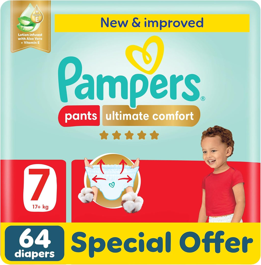 Pampers Ultimate Comfort Culotte Pants Diapers Size 7, 20+kg SSP 64 Count