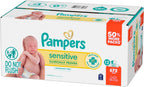 Pampers Sensitive Baby Wipes, Unscented, Fragrance Free, Clinically Proven, Water Based, Hypoallergenic, Multi-Use, Hand Wipes, 672 Wipes Total (12X Flip-Top Packs)