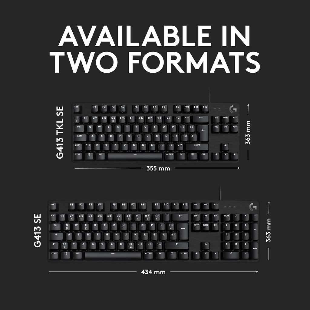 Logitech G413 TKL SE Gaming Keyboard — Black