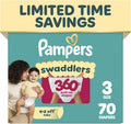 Pampers Diapers - Swaddlers 360° - Size 3, 70 Count, up to 100% Leakproof Comfy Dry Fit, Designed for Easy Changes, Pull On Baby Diaper (Packaging May Vary)