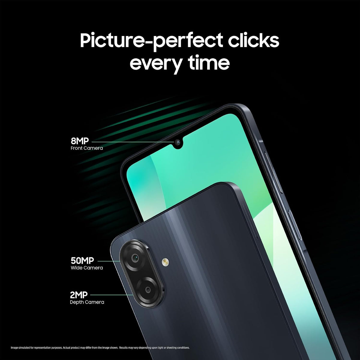Samsung Galaxy M07 (Black, 4GB RAM, 64GB Storage) | MediaTek Helio G99 | IP54 Rating | 50MP Auto Focus Camera | 7.6mm Slim | 5000mAh Battery| 25W Fast Charging | 6 Gen of OS Upgrades | Without Charger