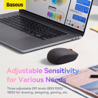 Baseus Mouse Tri-Mode Wireless Bluetooth for Laptop and Desktop PC A Simple Wireless Bluetooth Mouse — Modern — Grey