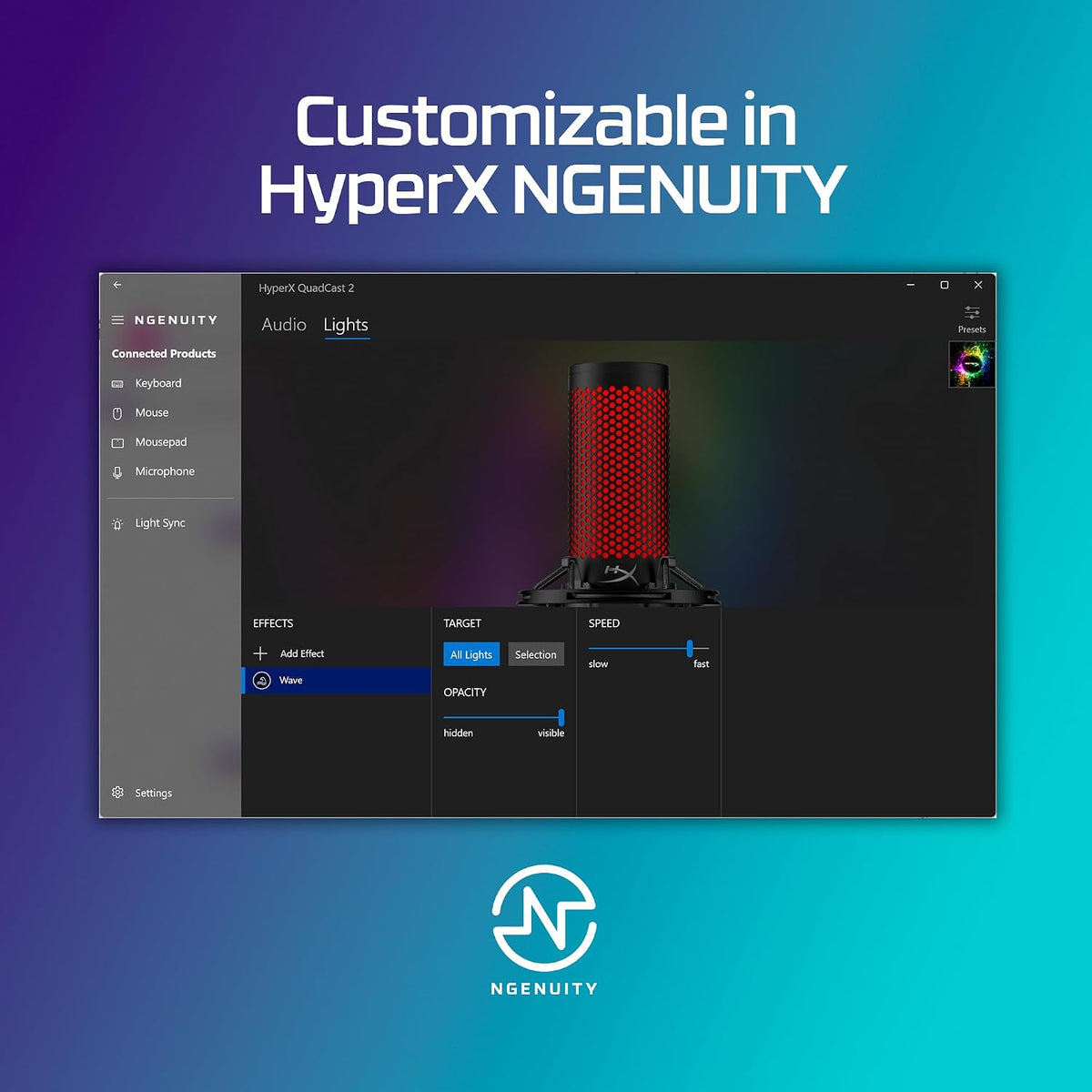 HyperX QuadCast 2 Stand-Alone Microphone Streamer/Content Creator/Gamers/Supports PC — product image 3