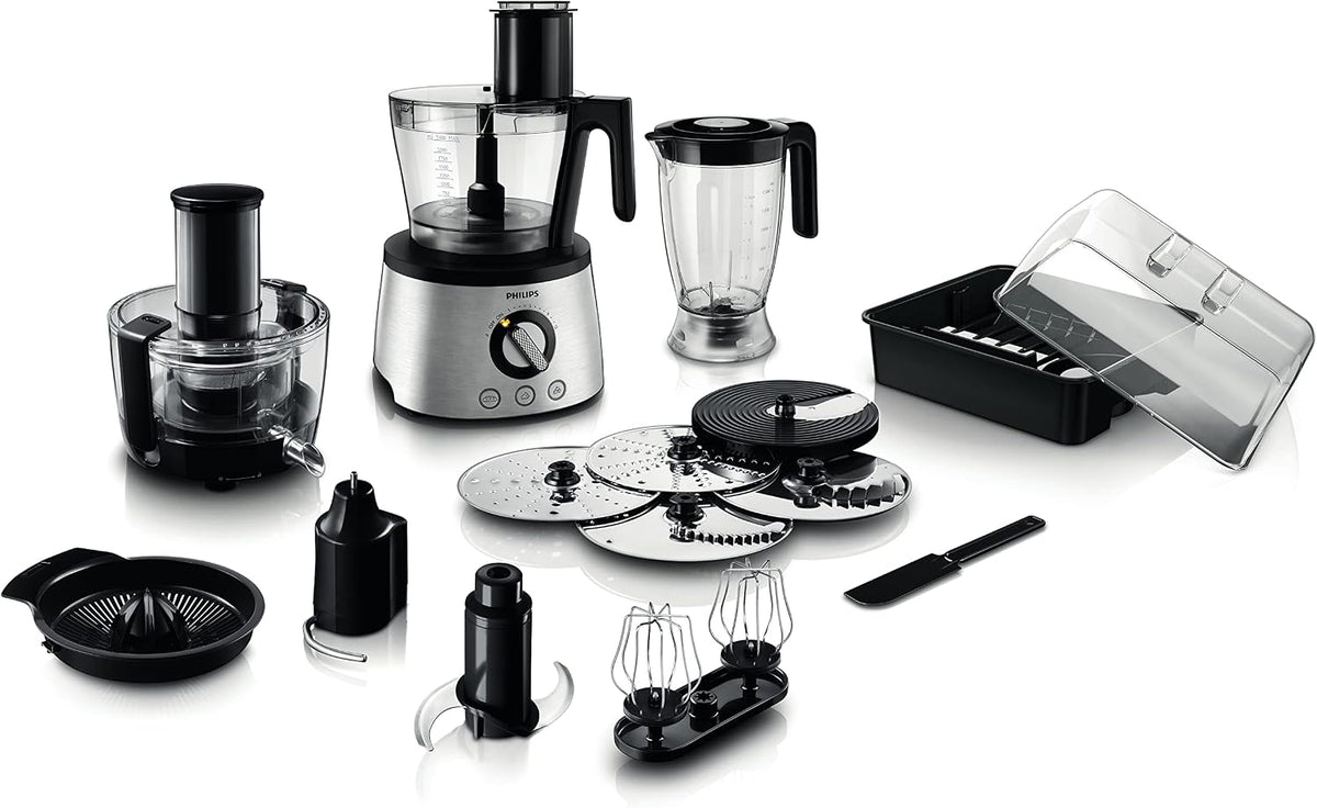 Philips HR7778/01 7000 Series Food Processor, 1300W, 3.4L — Black