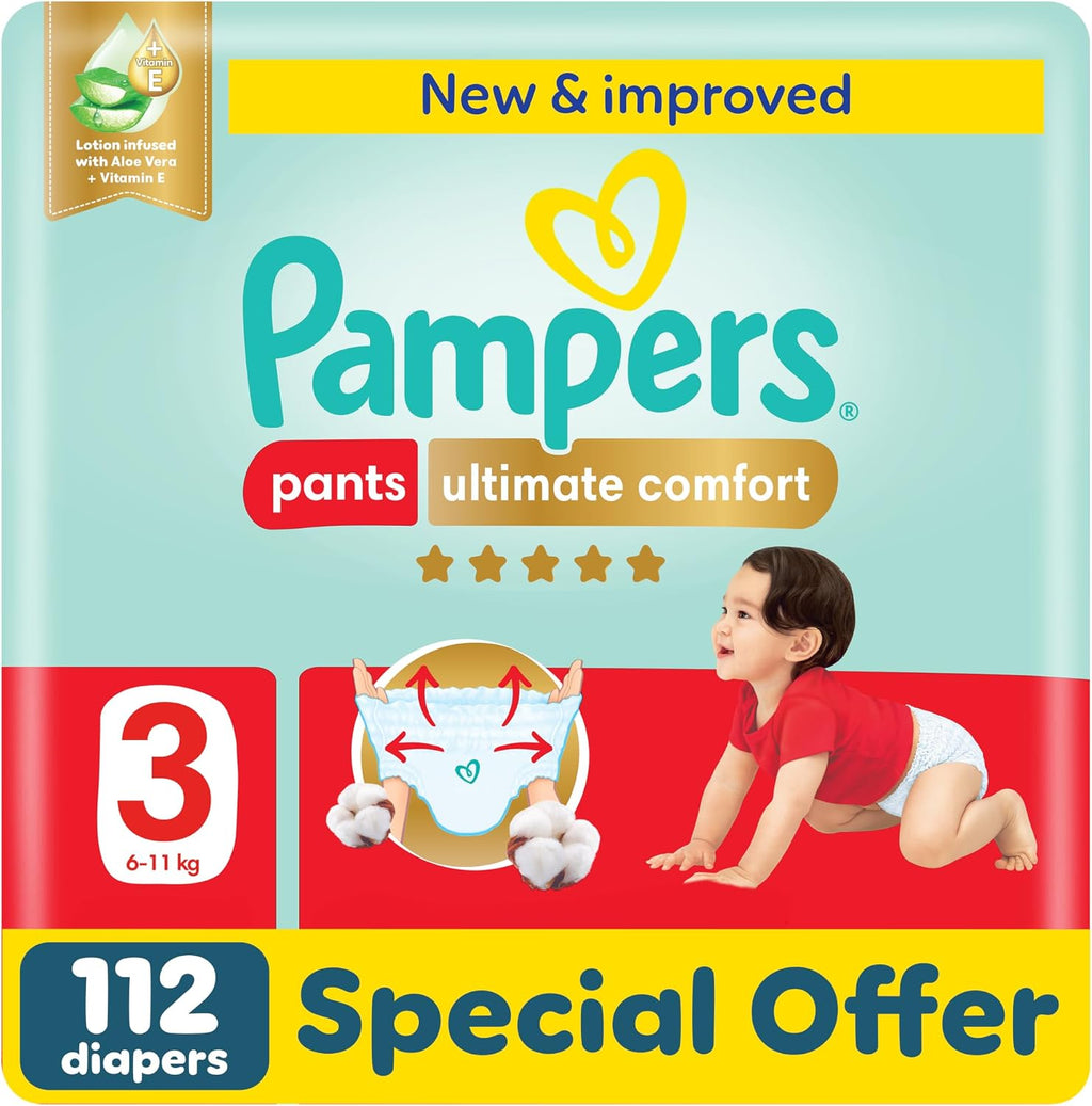 Pampers Ultimate Comfort Culotte Pants Diapers Size 3, 6-11kg SSP 112 Count