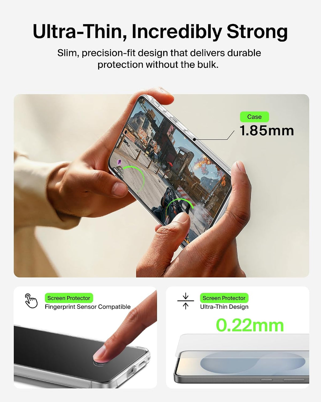 Belkin ScreenForce Titan Protective Bundle for Samsung Galaxy S26+ with Scratch Resistant Screen Protector, Shockproof Phone Case and Anti-Reflective Camera Lens Protector - 4M Drop Protection