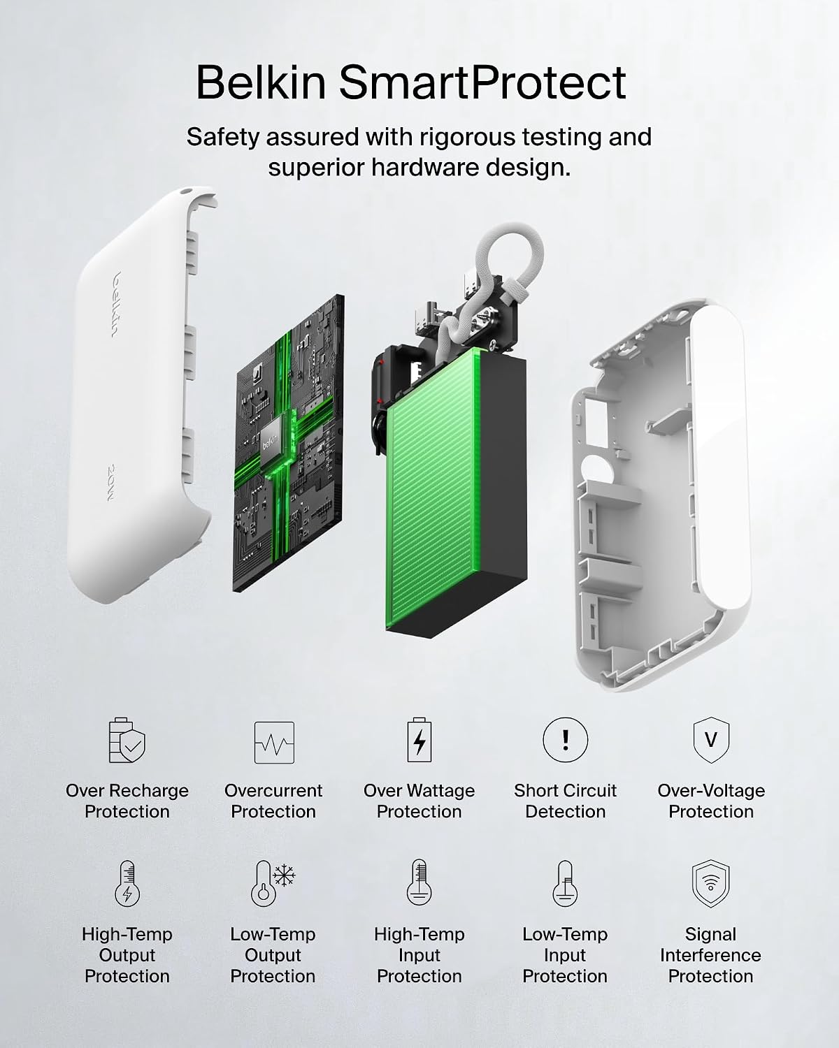 Belkin BoostCharge 10000mAh Power Bank with Digital Battery Display - White