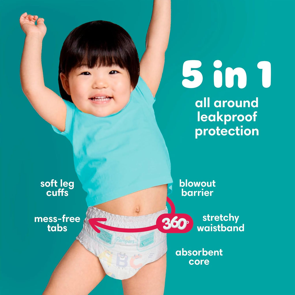 Pampers Cruisers 360 Diapers - Size 7, 44 Count, Pull-On Disposable Baby Diapers, Gap-Free Fit