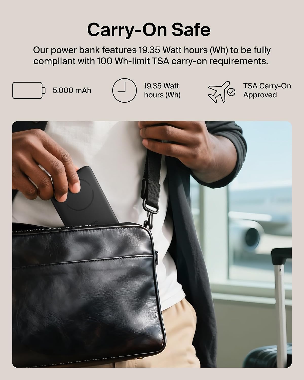 Belkin BoostCharge 5000mAh Slim Magnetic Power Bank with Kickstand - Black