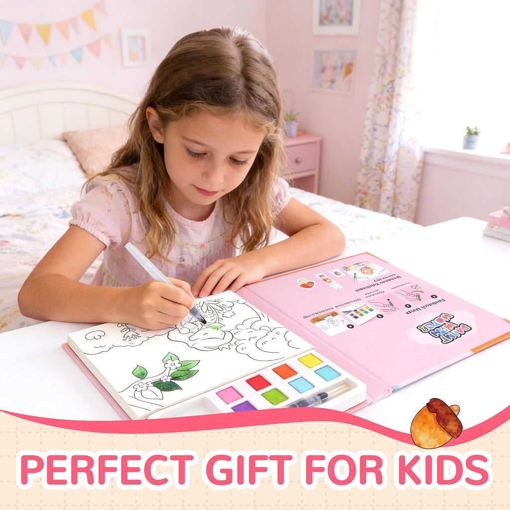 YPLUS Watercolour Activity Book with 8 Paint Colours — Princess