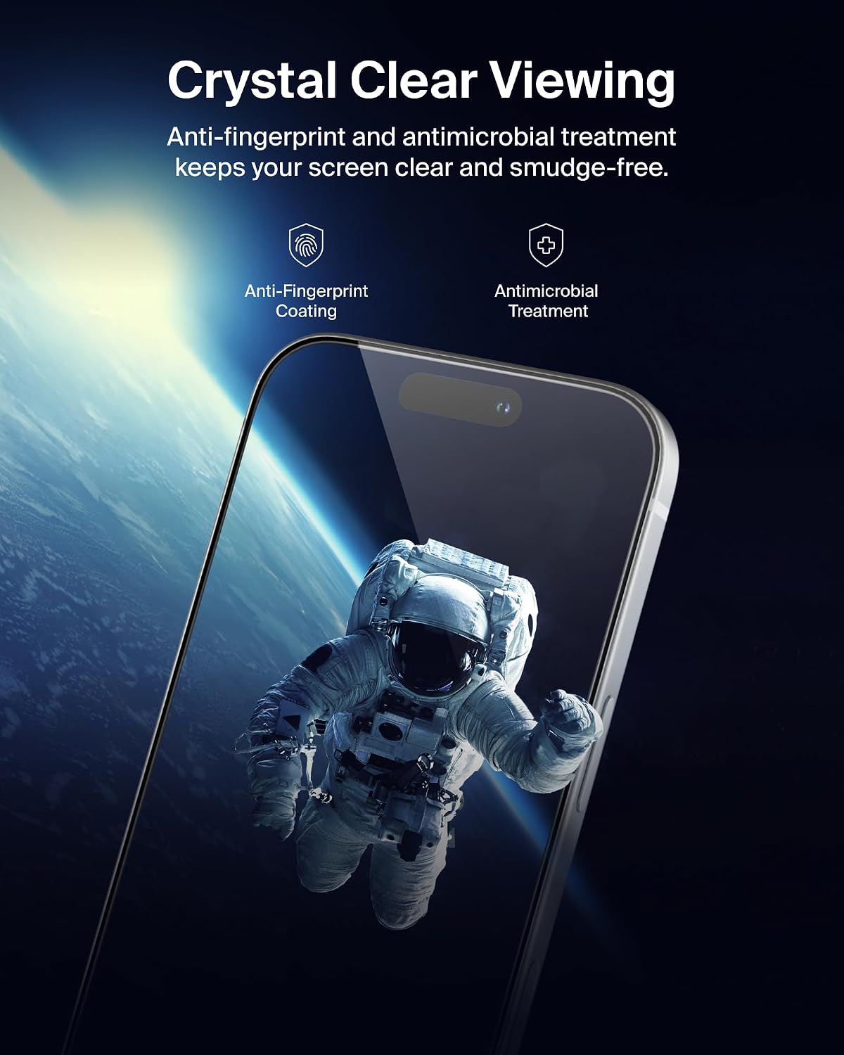 Belkin ScreenForce InvisiGlass iPhone 17 Pro Max Privacy Screen Protector, Scratch-Resistant Impact Protection, Easy Align Tray for Bubble Free Application Included, 9H Hardness Tested Recycled Glass