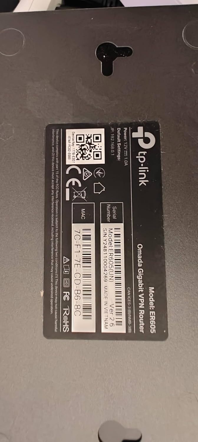 TP-Link ER605 | Multi-WAN Wired VPN Router | Up to 4 Gigabit WAN Ports | SPI Firewall SMB Router | Omada SDN Integrated | Load Balance | Lightning Protection | Limited Lifetime Protection, Ethernet