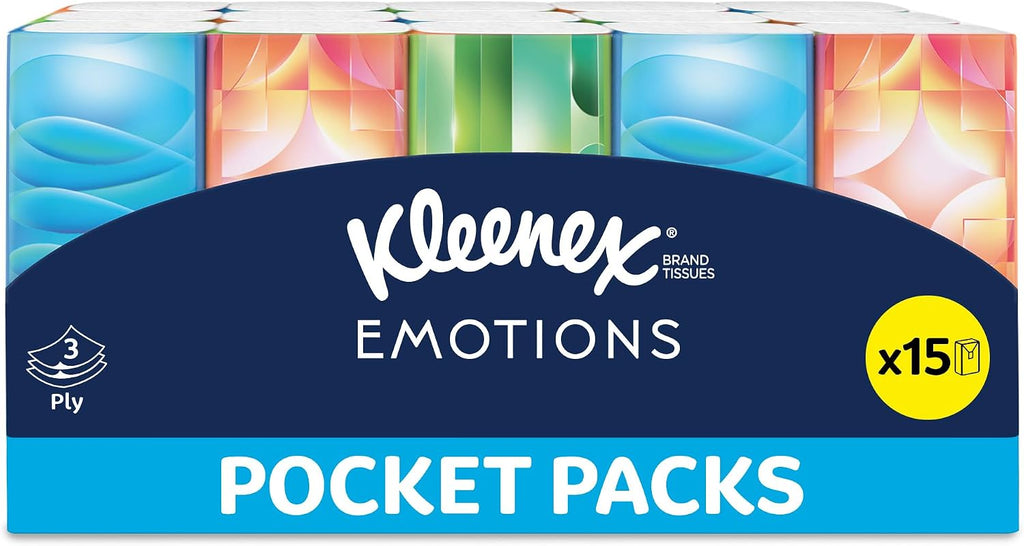 Kleenex Emotions Pocket Pack Tissues, 15 Pack x 7 sheets (3ply) — additional view 2
