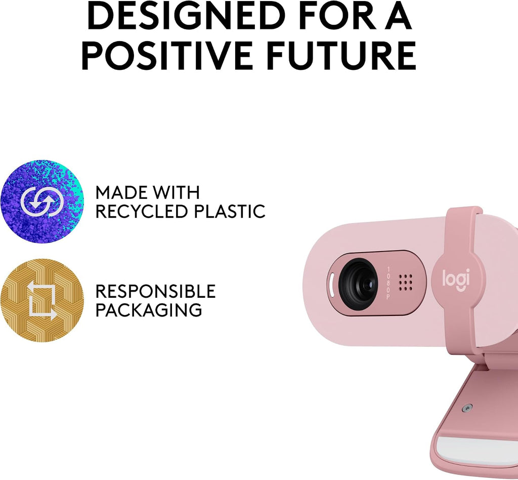 Logitech BRIO 100 Webcam — Rose