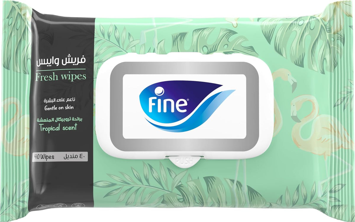 Fine Fresh wipes 40 sheet wipe, Tropical scent — front product image