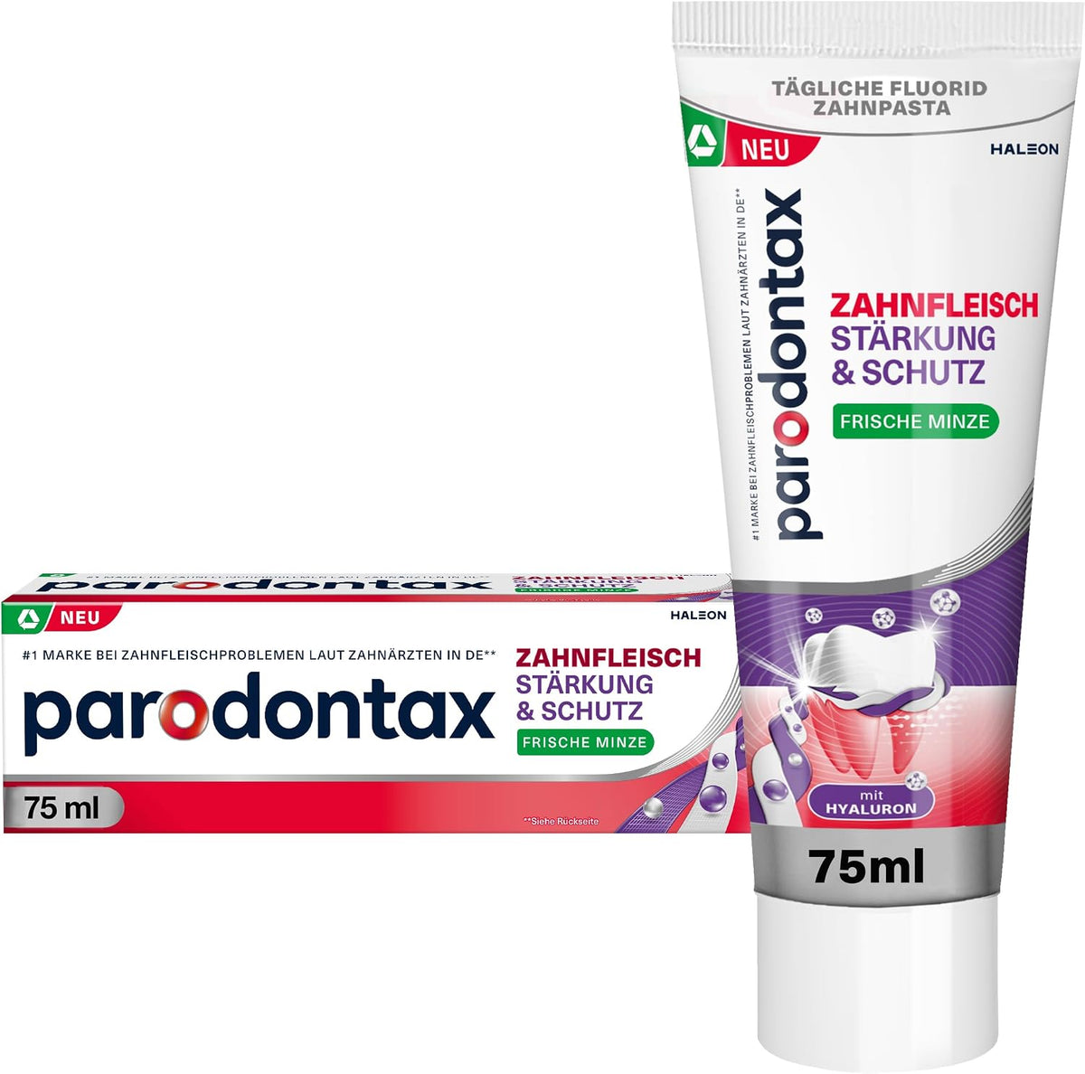 Toothpaste Parodontax Gum Strengthening & Protection, Clinically Proven Gum Protection, Helps Strengthen & Protect the Gum Line for Healthy Gums, Fresh Mint, 75ml — front product image